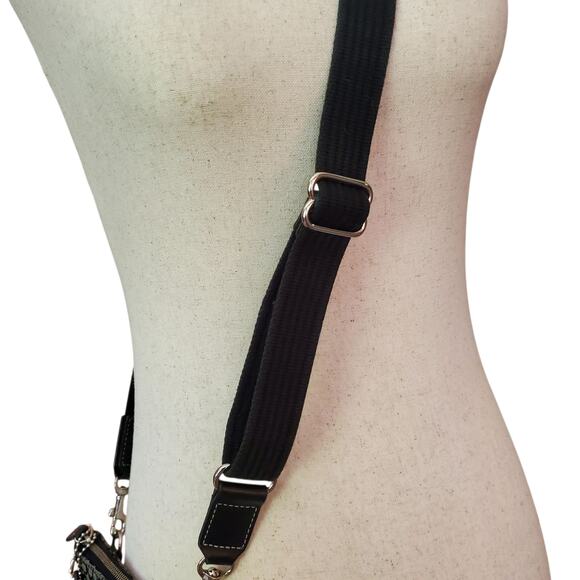 Coach Signature Black And Grey Crossbody Bag Canvas Monogram - Picture 6 of 8